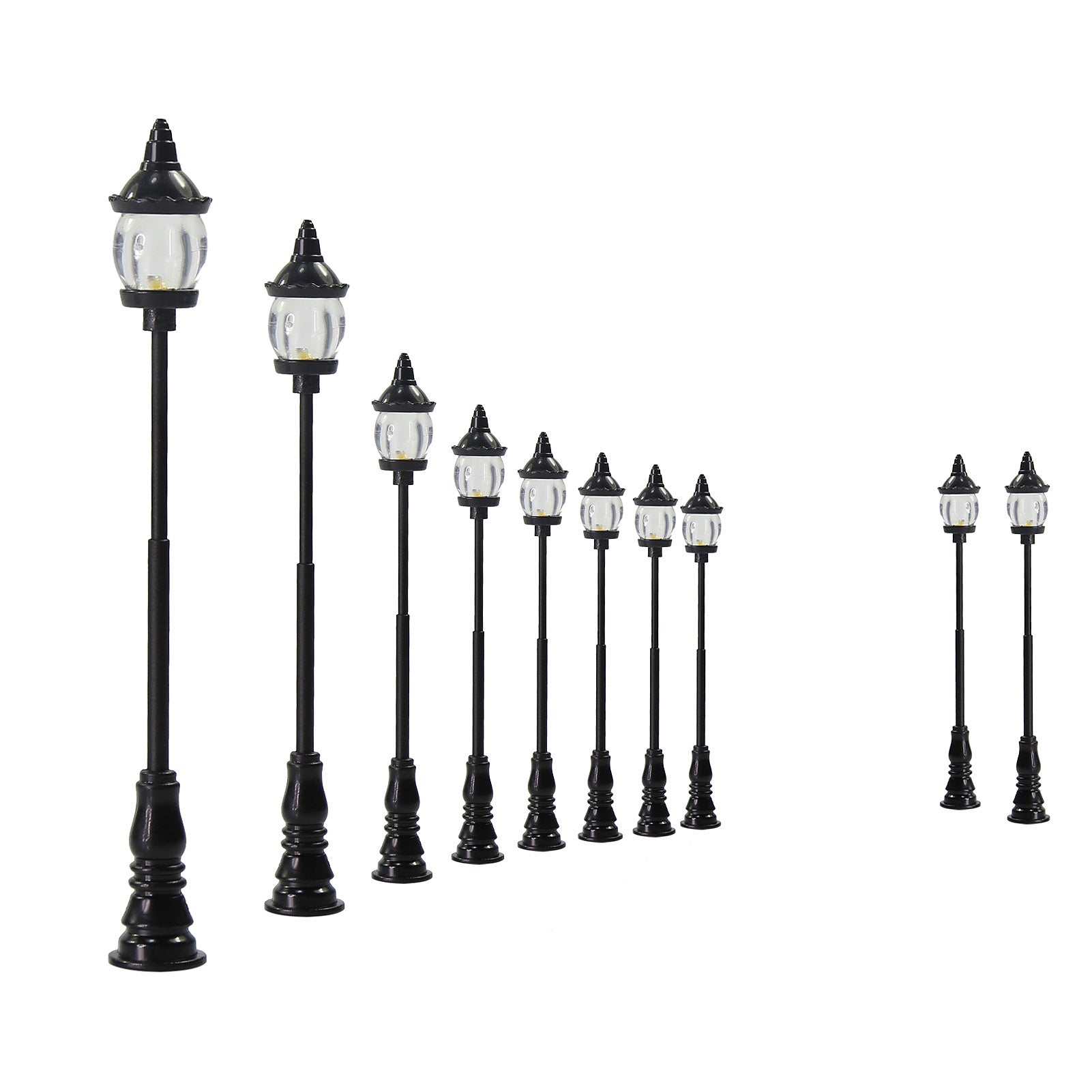 LFT15OOWM 10pcs OO/HO Scale 1:75 Vintage Lamppost Street Light