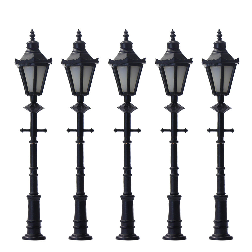 LNH06 5pcs HO Scale 1:87 Lamppost Street Lgiht LED 12V