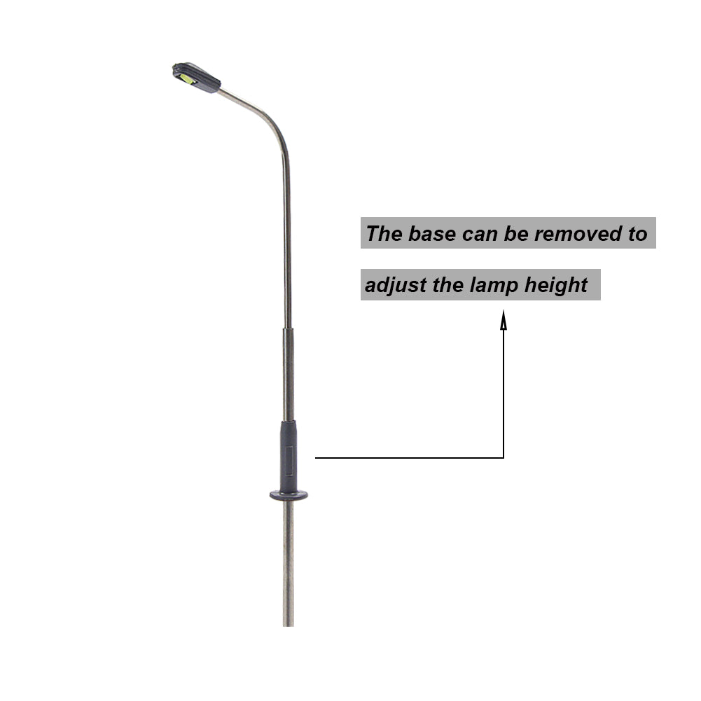 LQS07 10pcs HO/TT Scale Lamppost Street Light Single Head