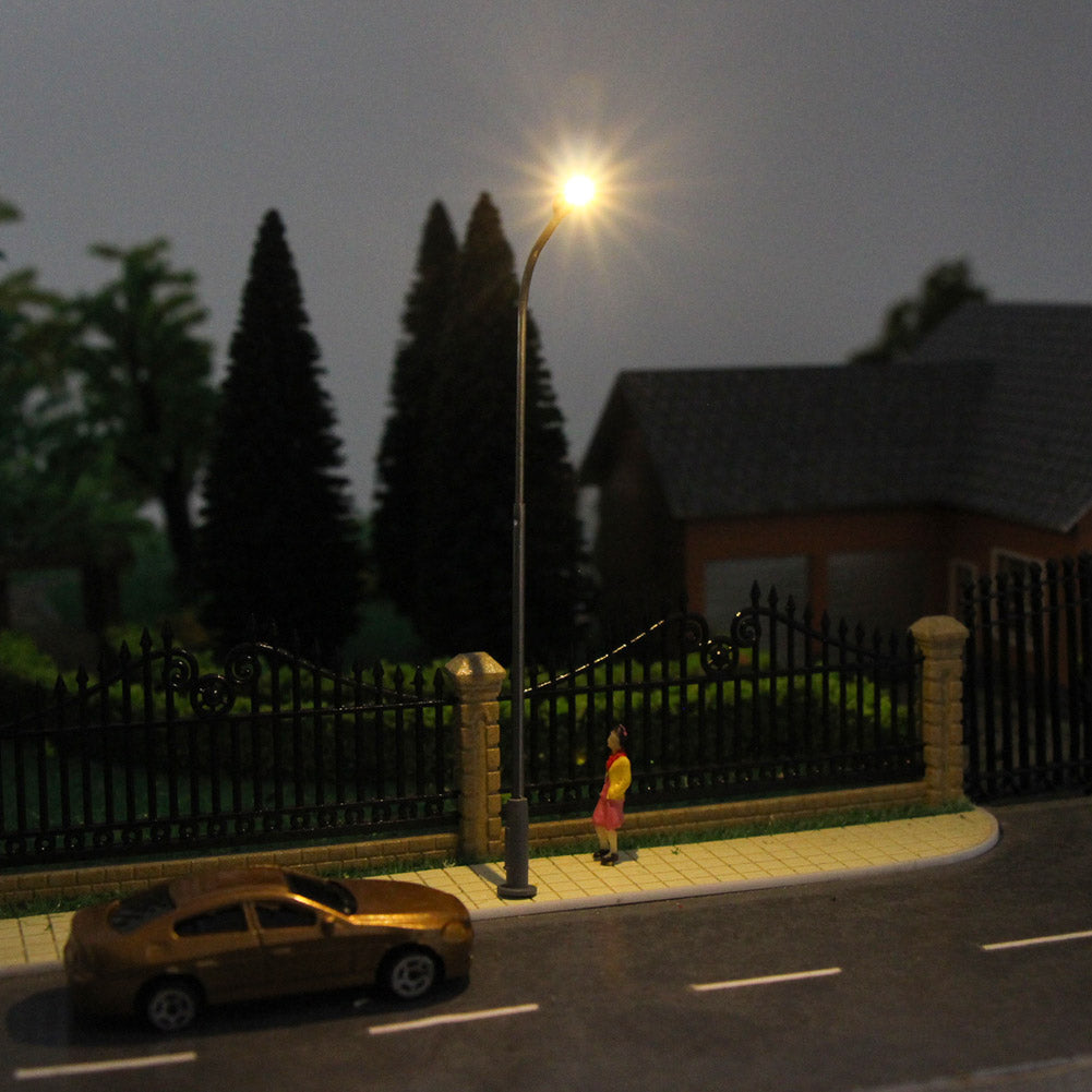 LQS08 10pcs HO Scale 1:87 Lamps Post Street Light