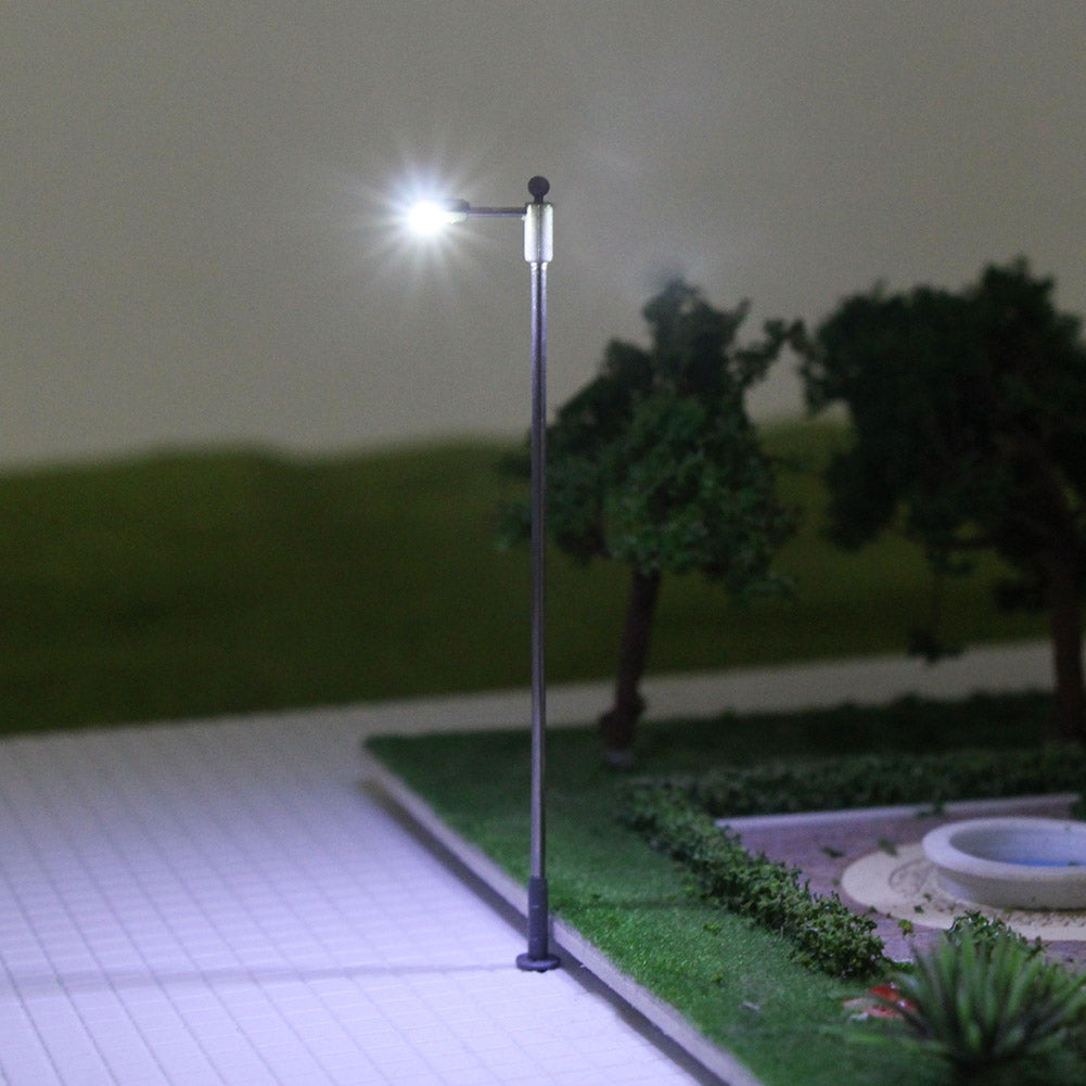 LQS09 10pcs HO TT Scale 1:87 Lamppost Street Lights LEDs 8.2cm