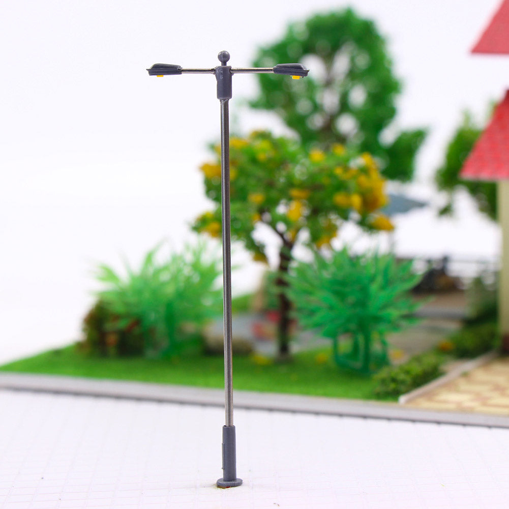 LQS11 10pcs HO Scale 1:87 Lamp Post Street Lights LED