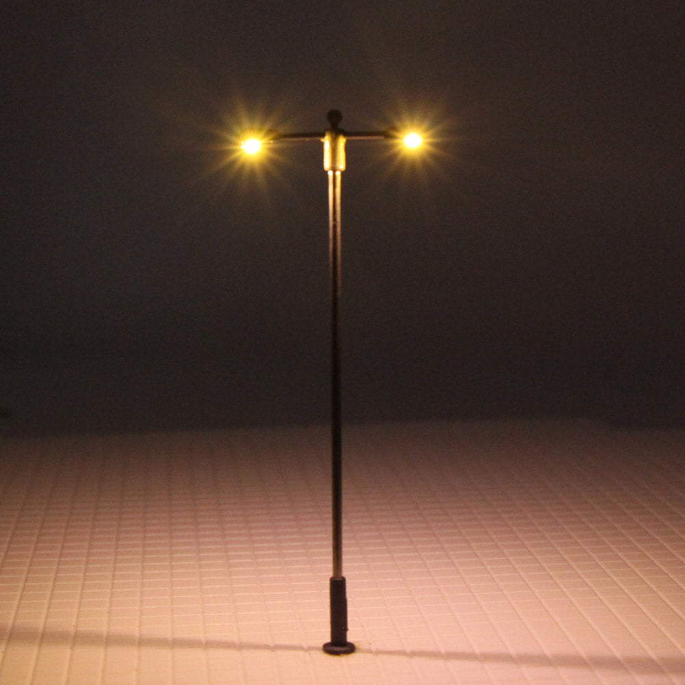 LQS11 10pcs HO Scale 1:87 Lamp Post Street Lights LED