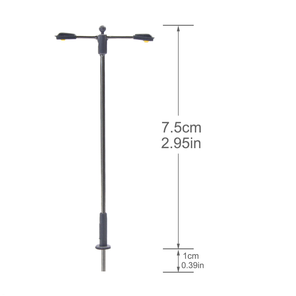 LQS11 10pcs HO Scale 1:87 Lamp Post Street Lights LED