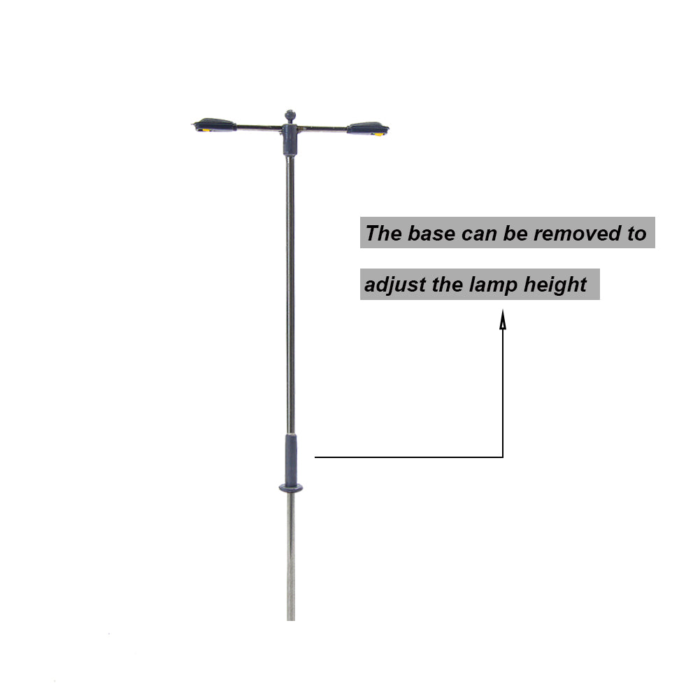 LQS12 10pcs HO/OO Scale Lamp Post Street Lights LED