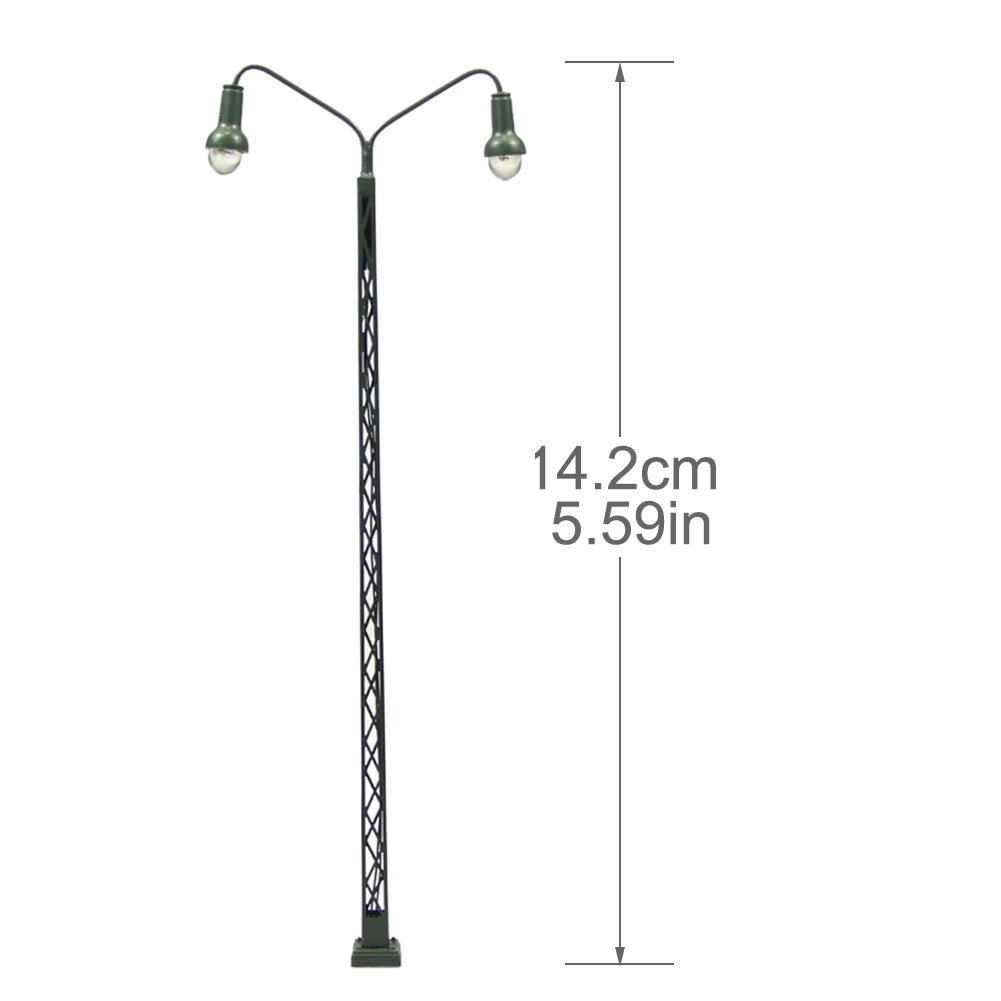 LQS41 3pcs HO/OO Scale 1:87 Two-head Lattice Mast Lamp