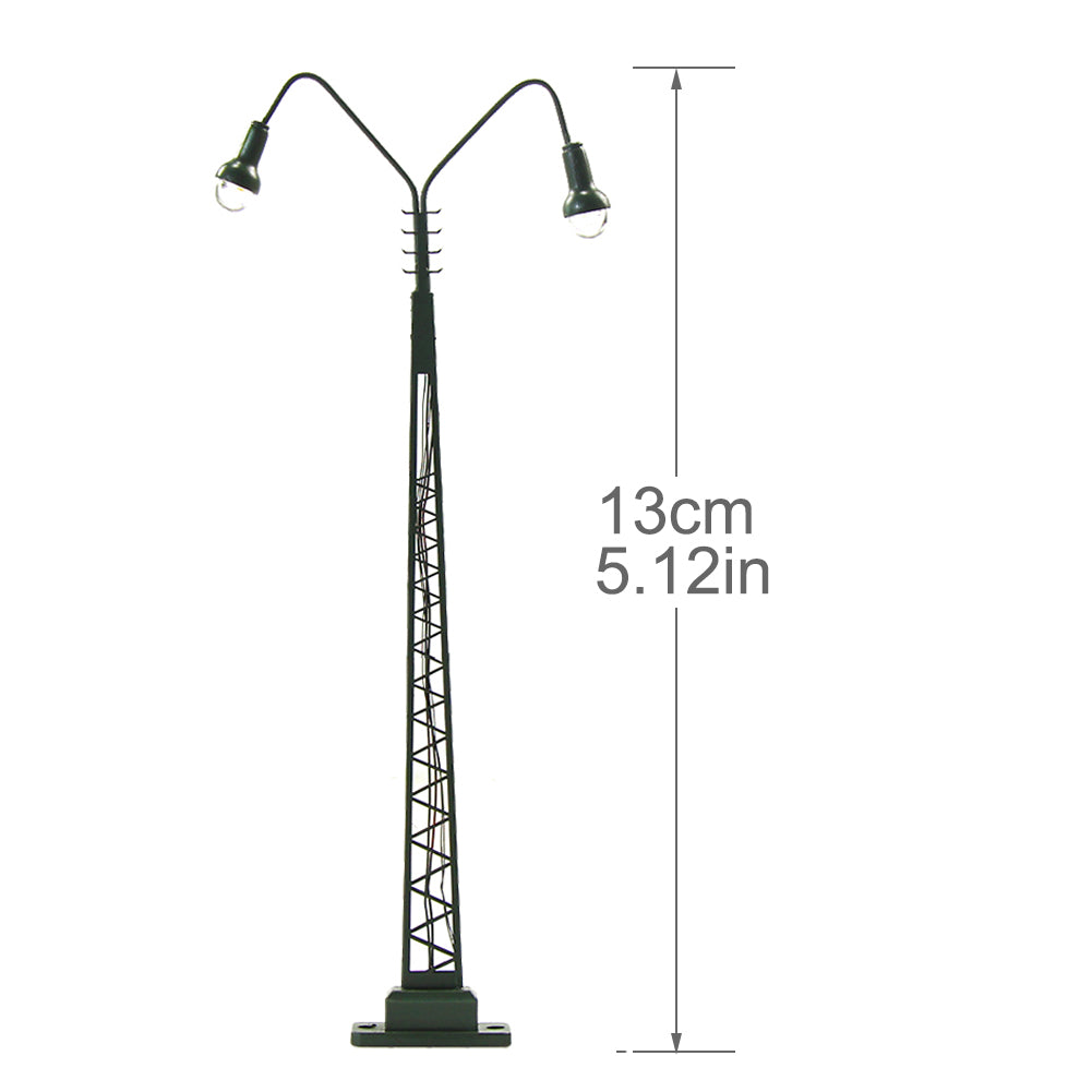 LQS48 3pcs HO/N Scale Lattice Mast Lamp Street Light