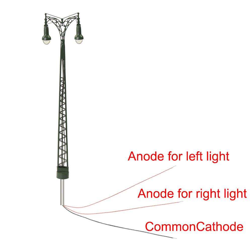 LQS66HO 3pcs HO/OO Scale 1:87 Two-head Lamp LED