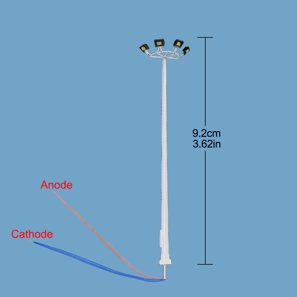 LSL12 4pcs HO N Scale Plaza Lamppost Playground Light