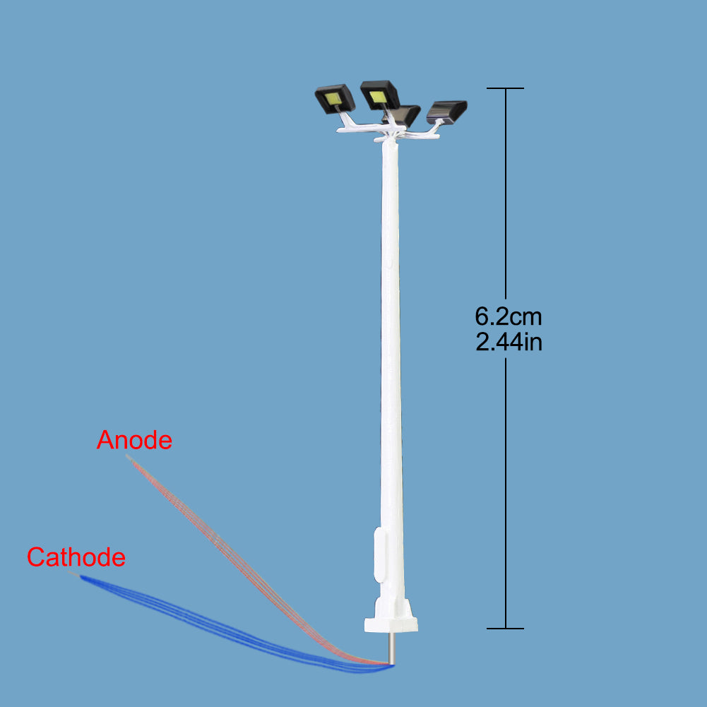 LSL13 4pcs HO N Scale Plaza Lamppost Playground Light