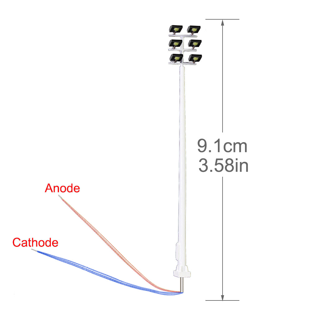 LSL15 2pcs HO N Scale Plaza Lamppost Playground Street Light