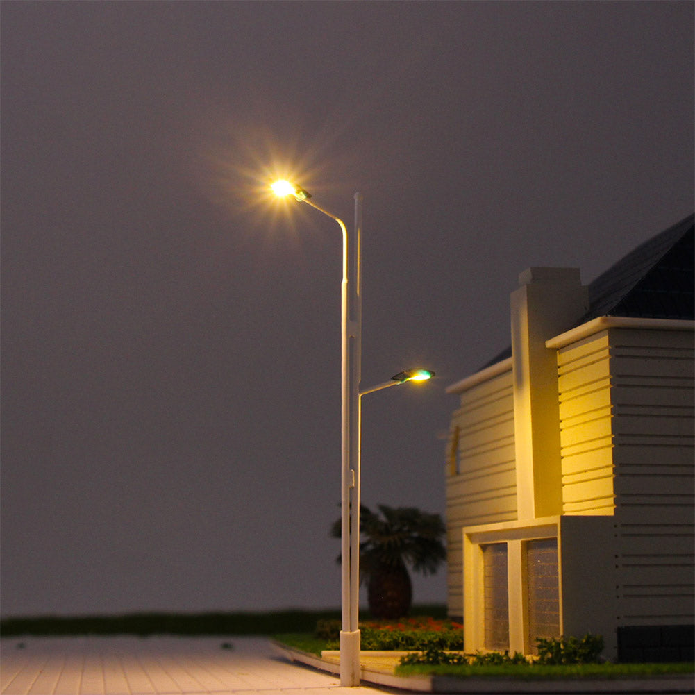 LYM04 10pcs HO Scale 1:87 Lamps Street Light 12V LEDs 11cm