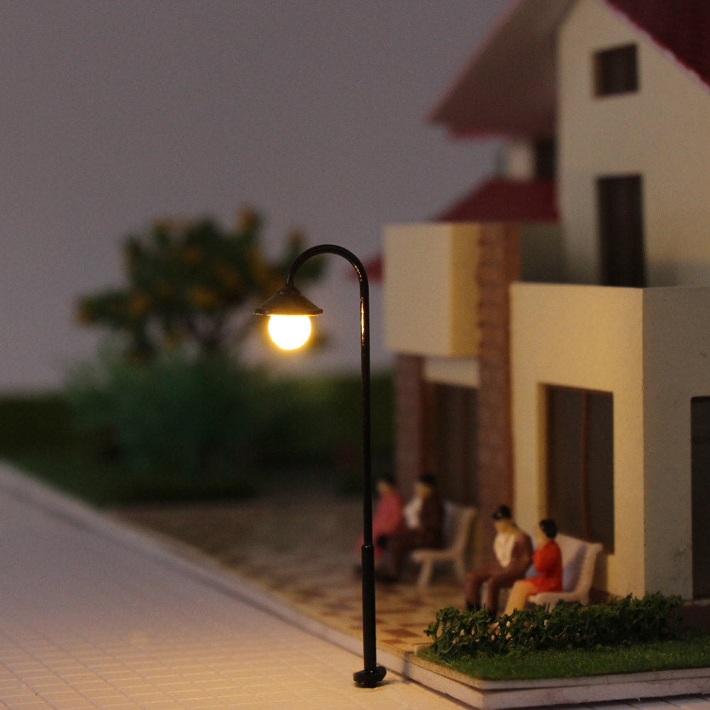 LYM12 10pcs HO Scale 1:87 Model Street Light Lamps LEDs 55mm