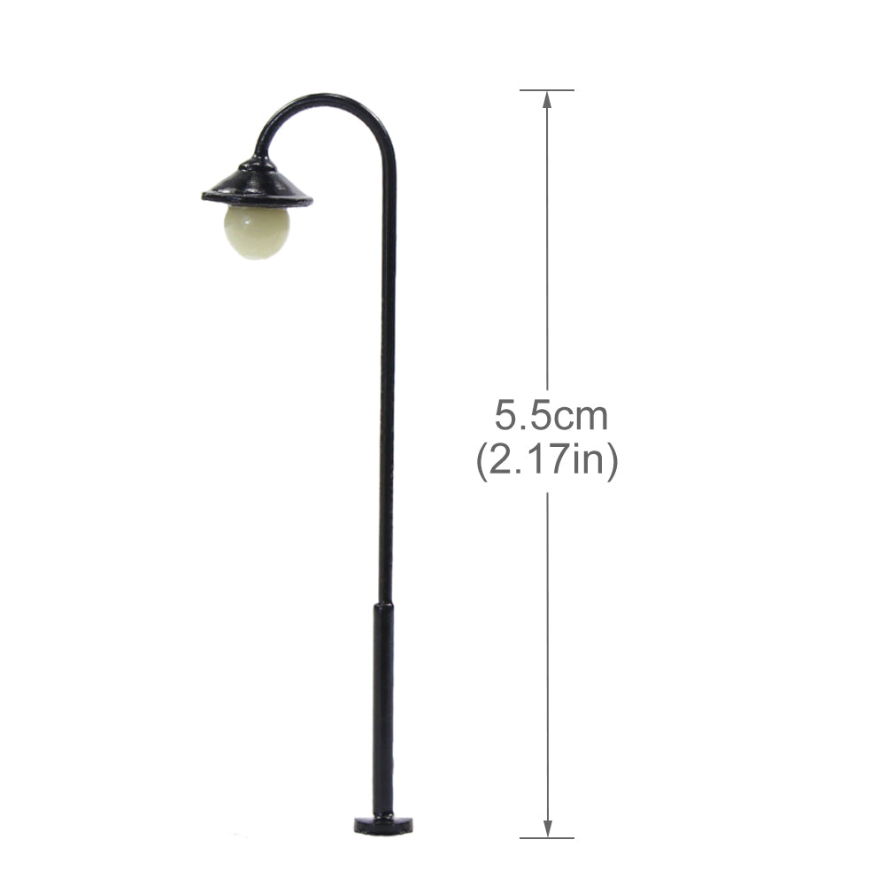 LYM12 10pcs HO Scale 1:87 Model Street Light Lamps LEDs 55mm