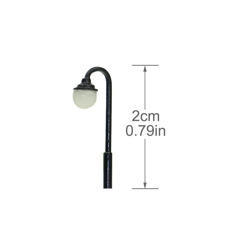 LYM23 10pcs Z Scale 1:200 Lamp Post Street Light Warm LED