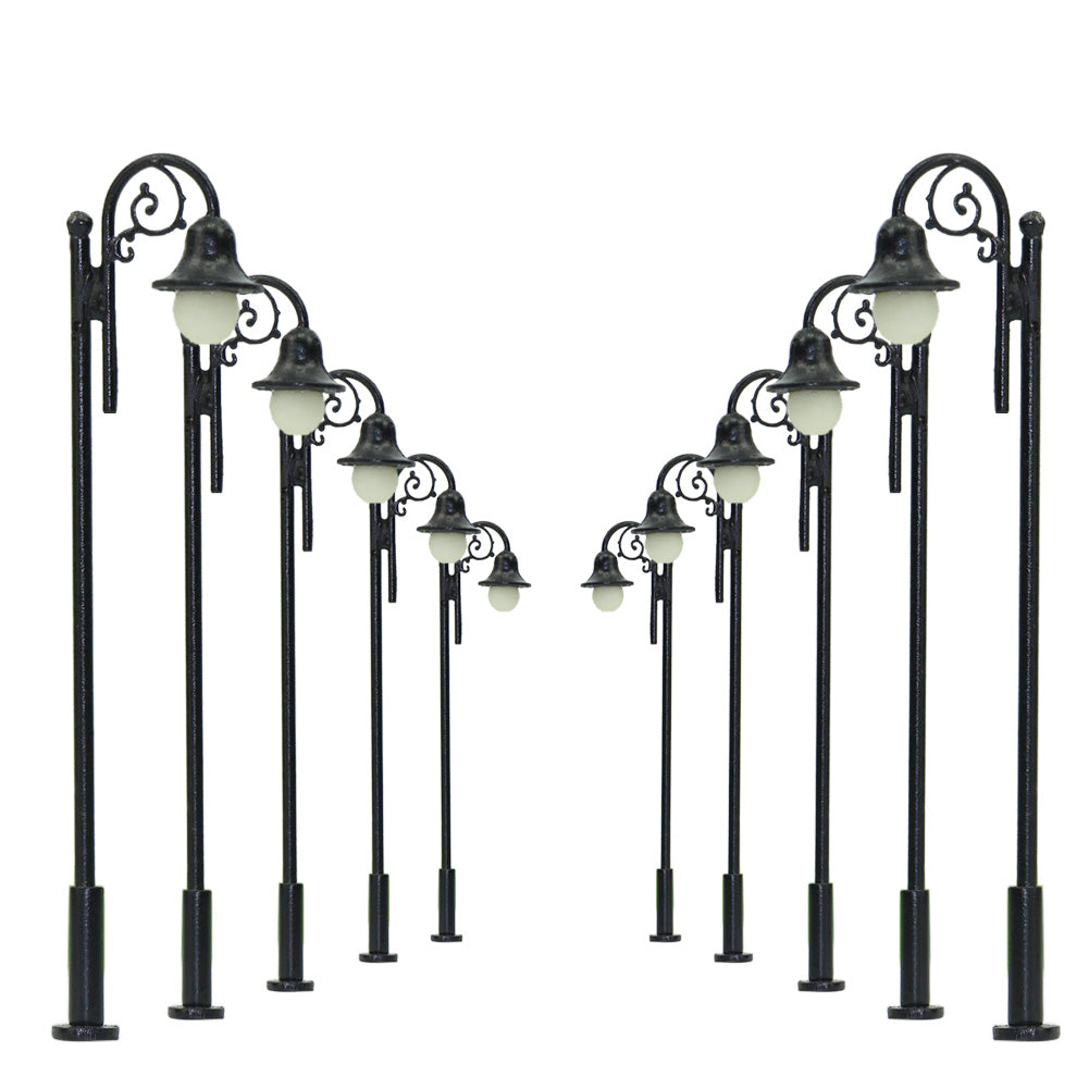 LYM39 10pcs HO Scale 1:87 Lamp Post Street Light LED