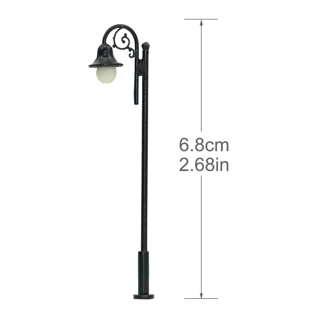 LYM39 10pcs HO Scale 1:87 Lamp Post Street Light LED