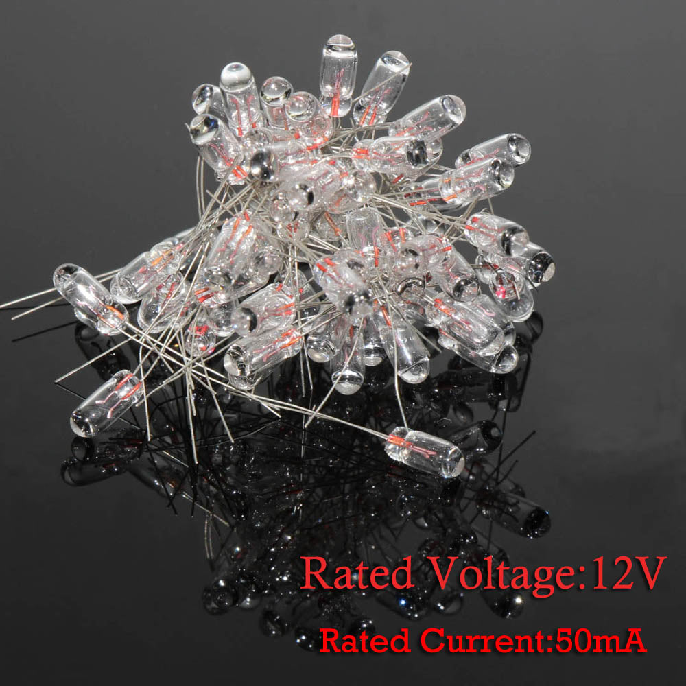 MP12 100pcs 4mm 12V 50mA Miniature Grain of Wheat Bulbs
