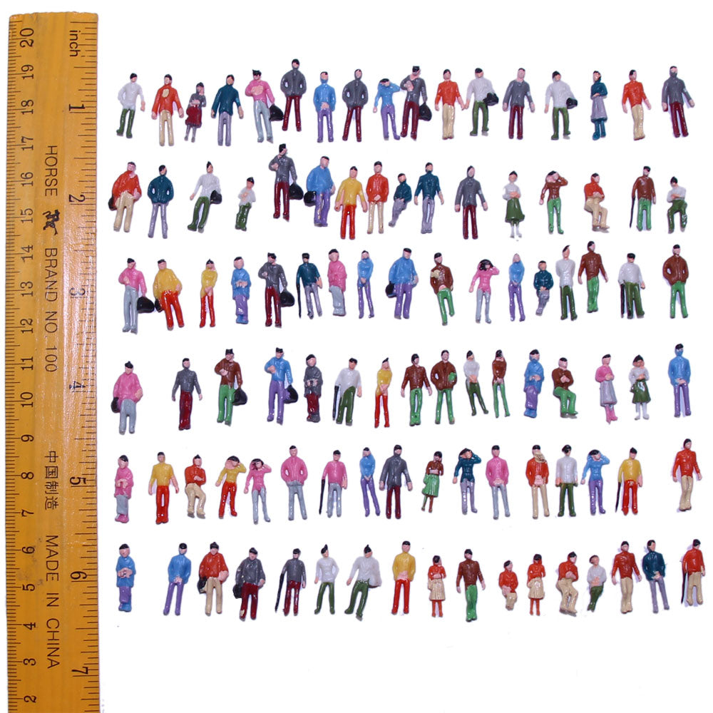 P100 100pcs HO/TT Scale 1:87 Painted Figures