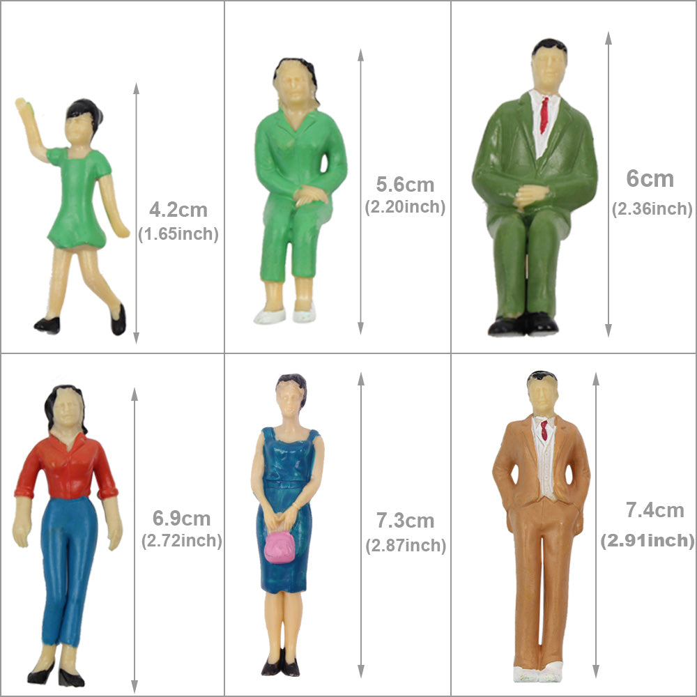 P2501 14pcs G Scale 1:25 Painted Figures Standing Sitting People