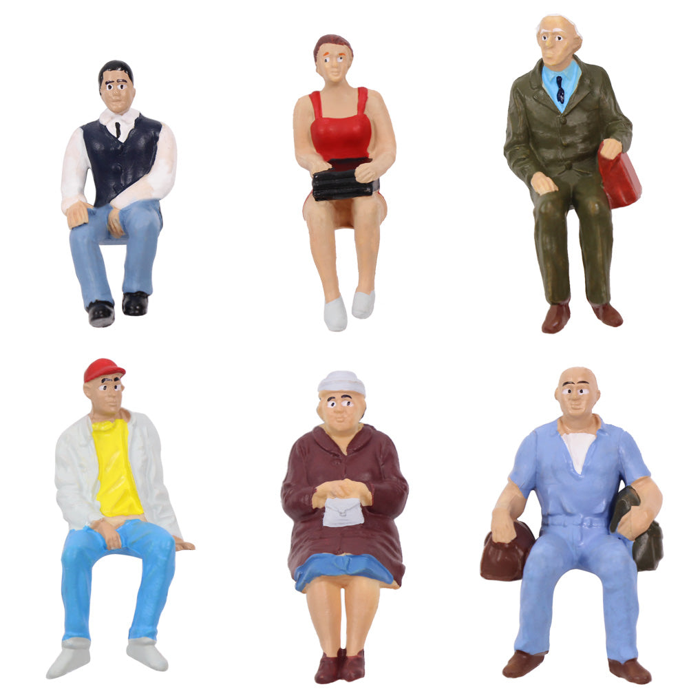 P2508 6pcs G scale 1:25 All Seated Painted Figures