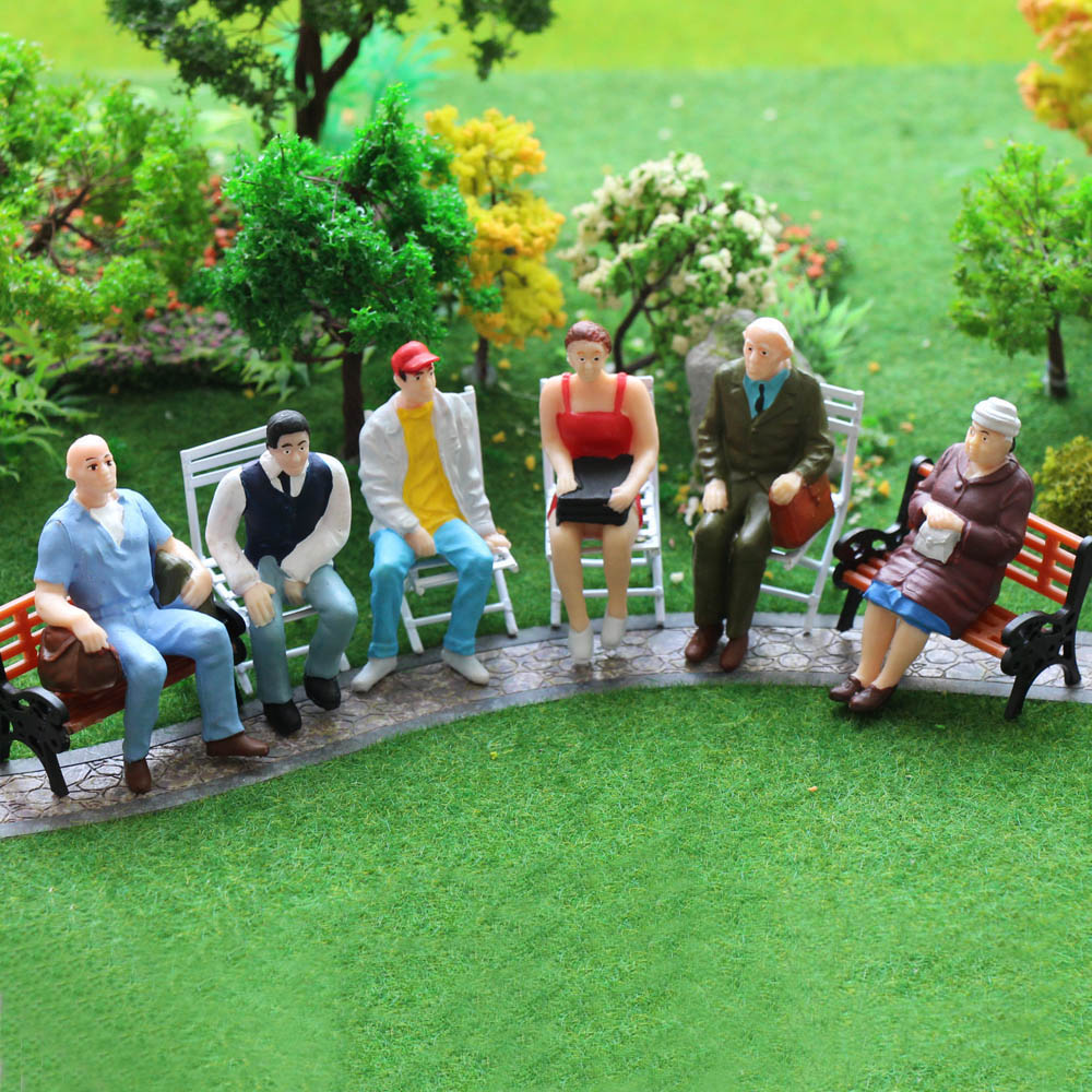 P2508 6pcs G scale 1:25 All Seated Painted Figures