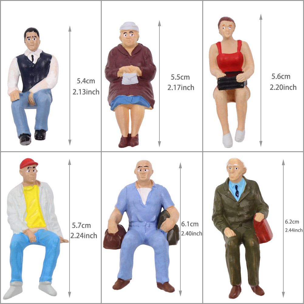 P2508 6pcs G scale 1:25 All Seated Painted Figures