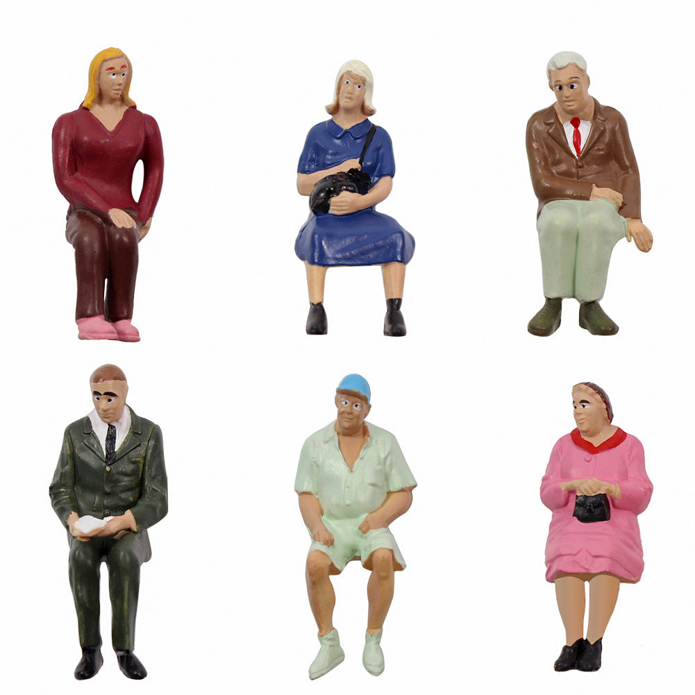 P2511 6pcs G scale 1:25 All Seated Painted Figures