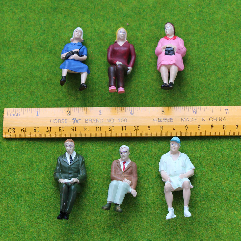 P2511 6pcs G scale 1:25 All Seated Painted Figures