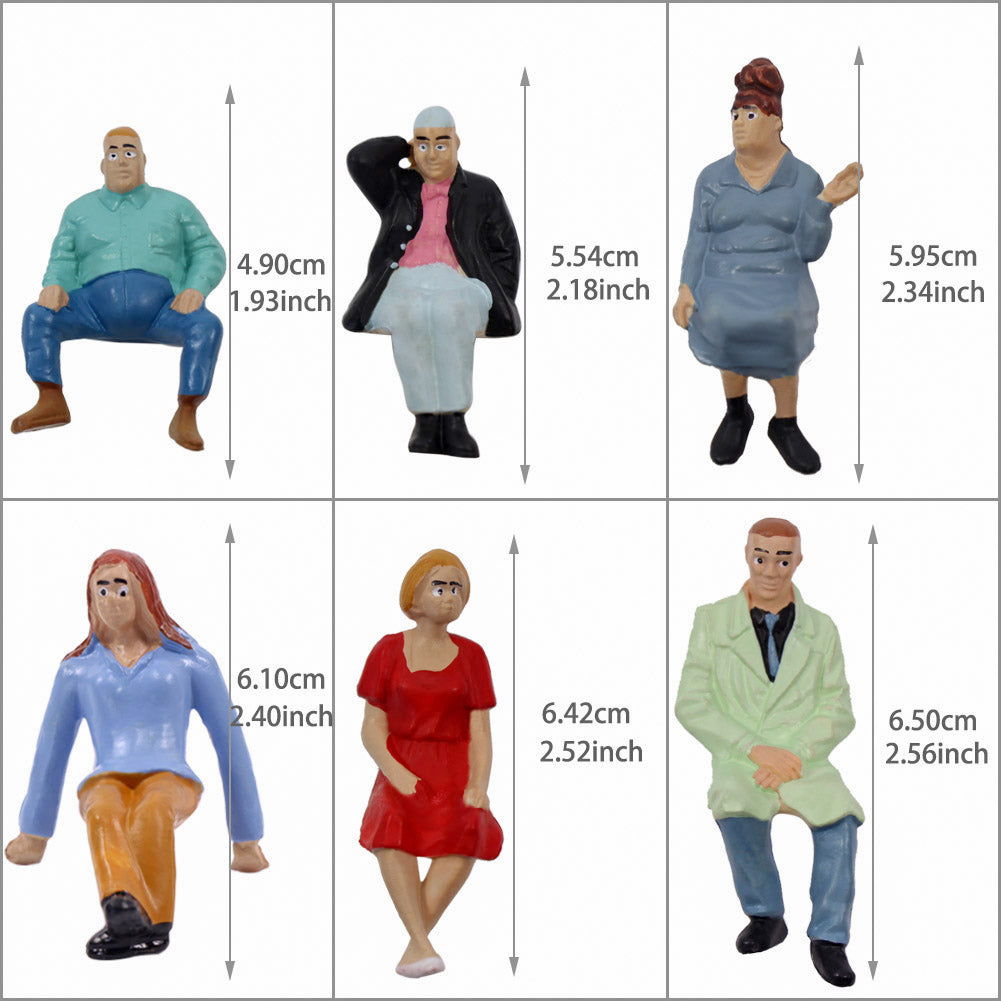 P2512 6pcs G Scale 1:25 All Seated Painted Figures