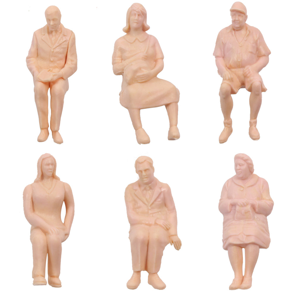 P2514 6pcs G scale 1:25 All Seated Unpainted Figure