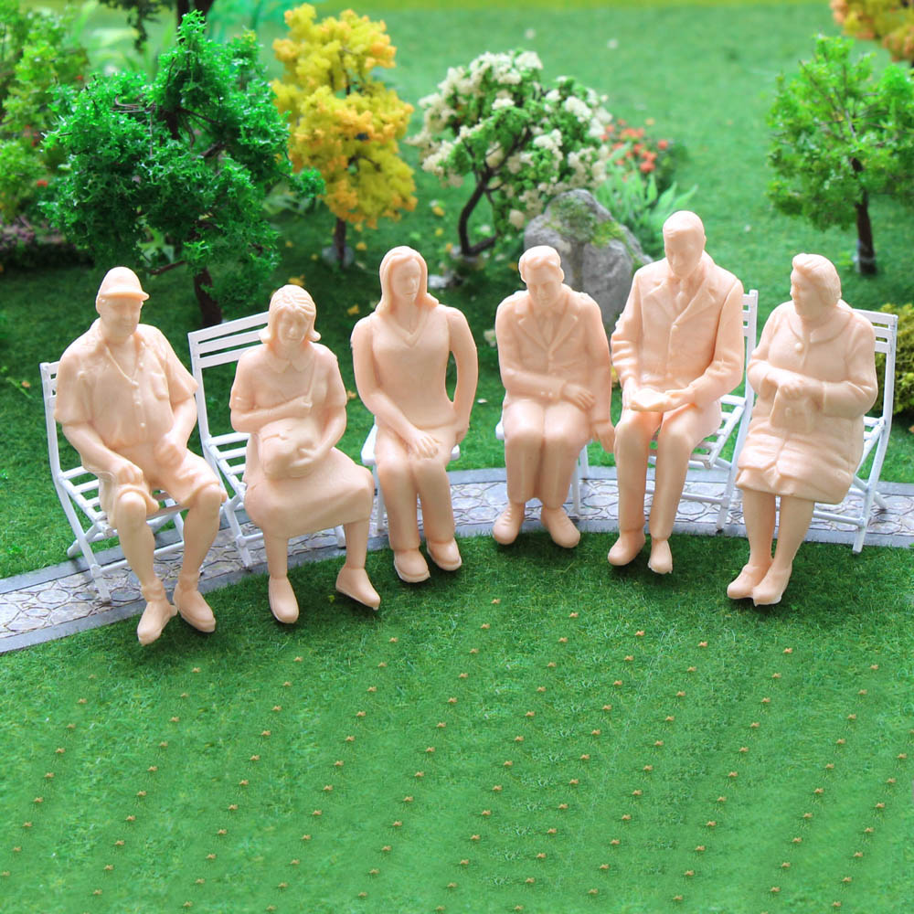 P2514 6pcs G scale 1:25 All Seated Unpainted Figure