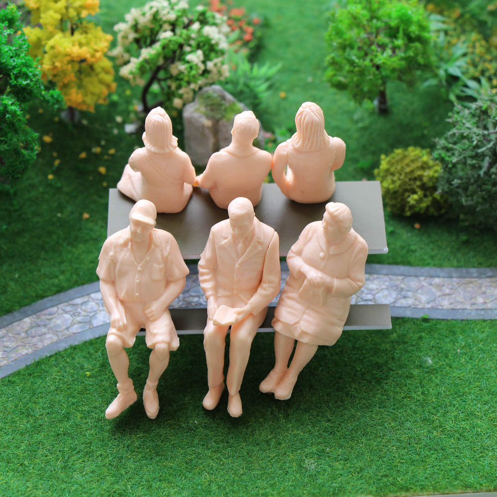 P2514 6pcs G scale 1:25 All Seated Unpainted Figure