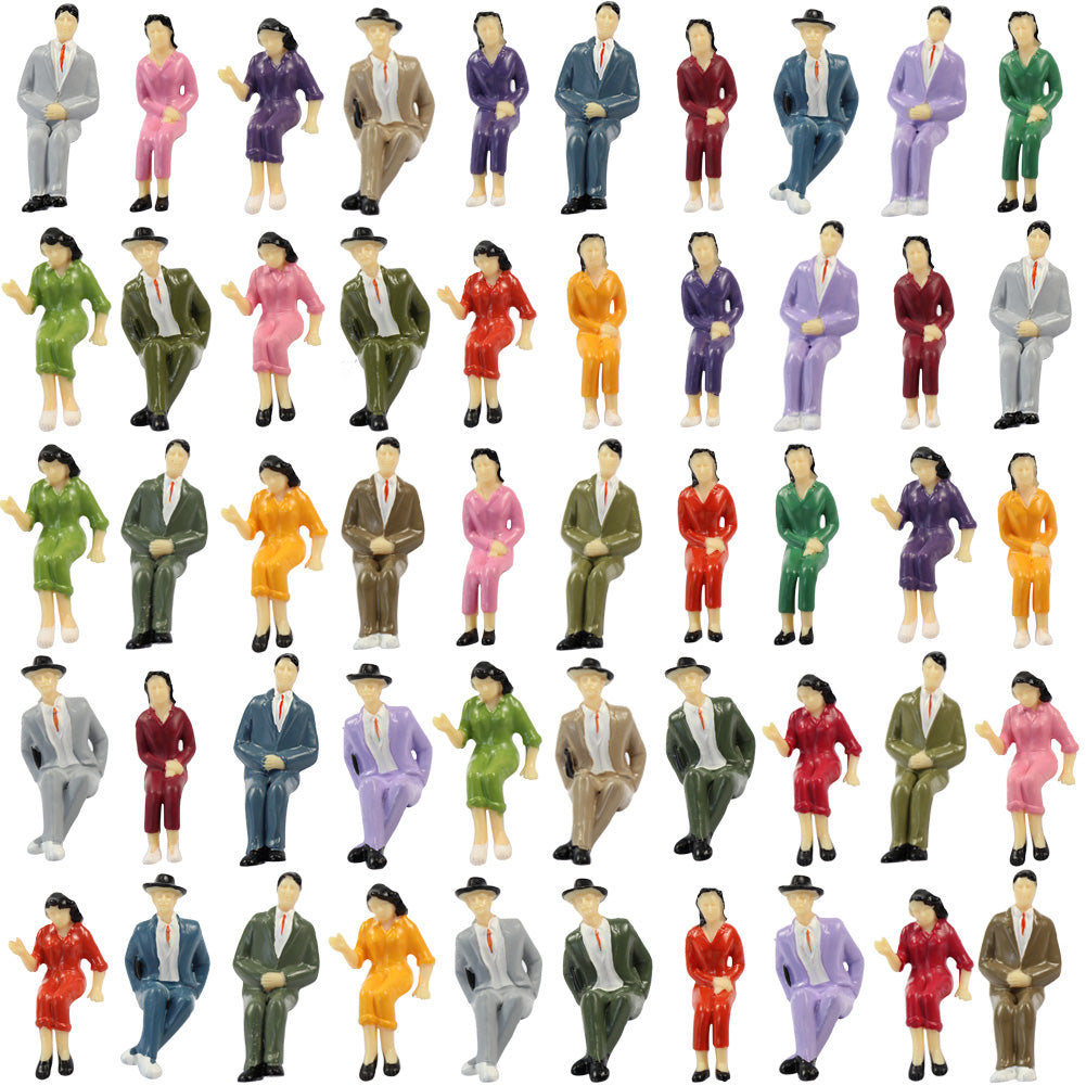 P2526 50pcs G scale 1:25 Painted Sitting Figures 4 Poses