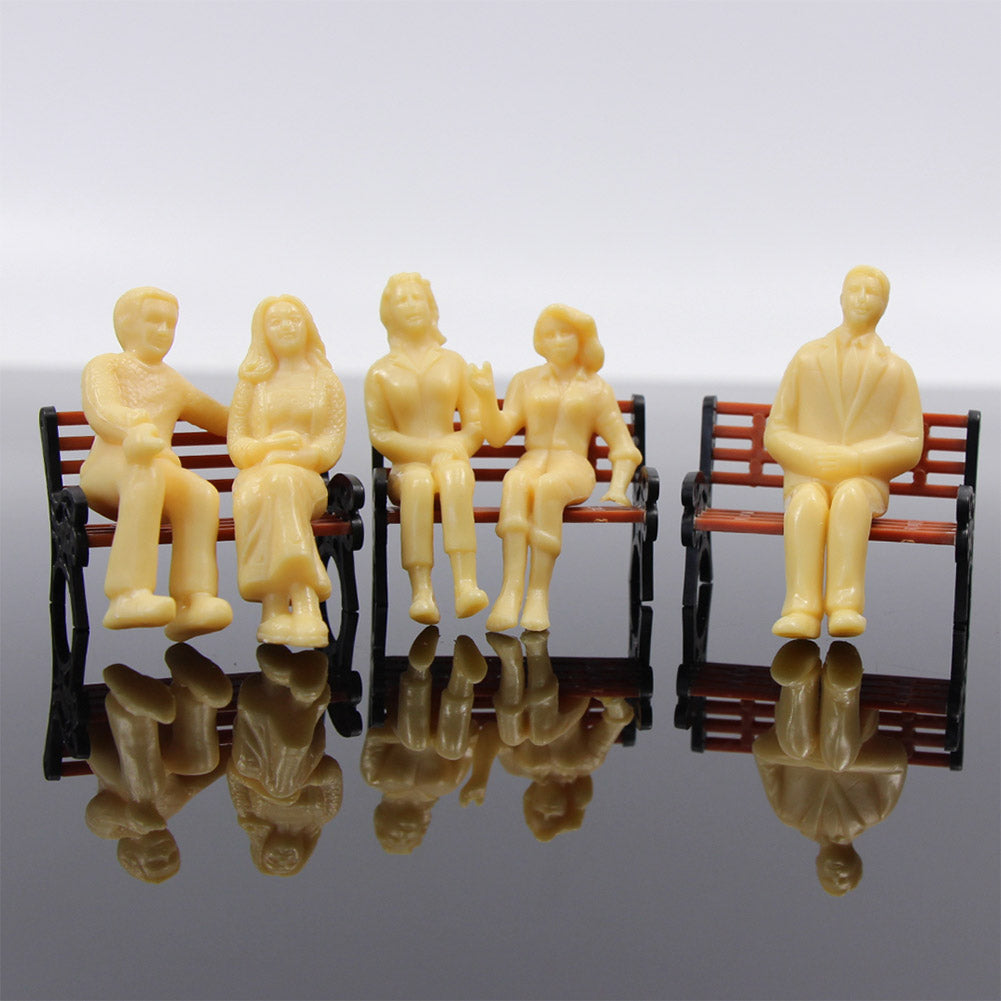 P25SB 18pcs G Scale 1:25 Unpainted White Sitting Figure