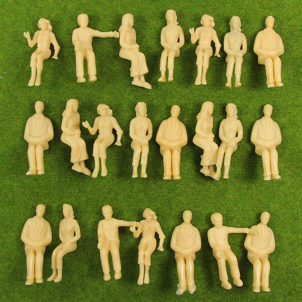 P25SB 18pcs G Scale 1:25 Unpainted White Sitting Figure