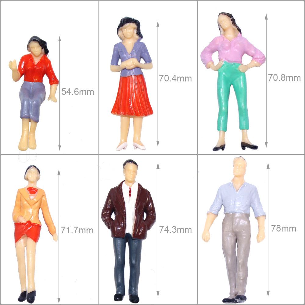 P2525 12pcs G Scale 1:25 Sitting Standing People Figures