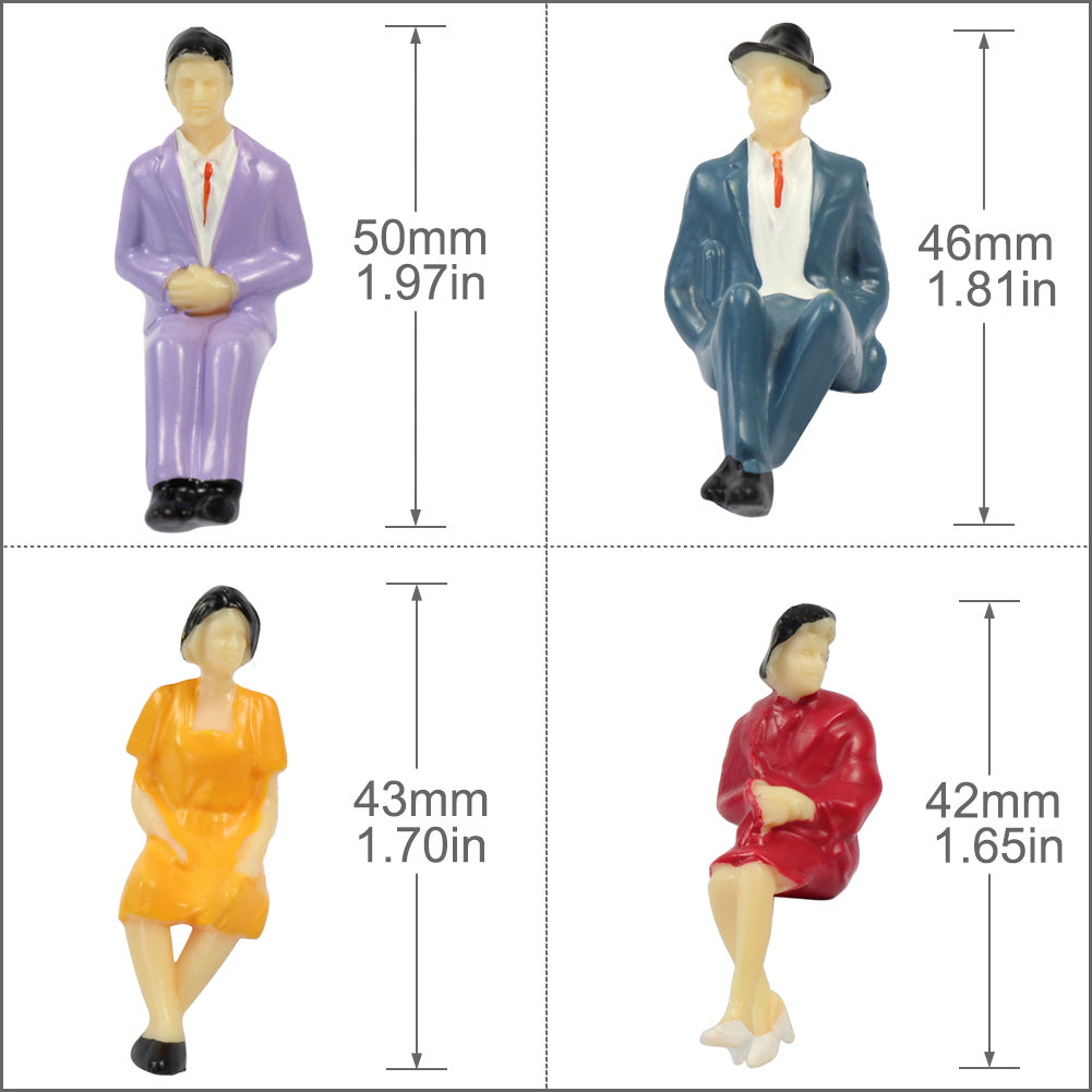 P3002 48pcs G Scale 1:30 Painted Sitting Figures
