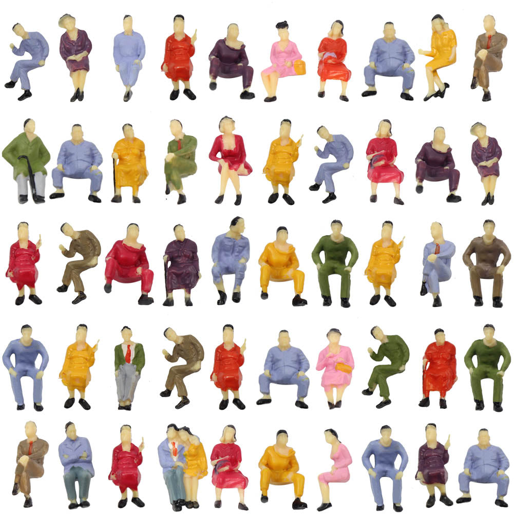 P4302 50pcs O Scale 1:43 All Seated Painted Figures
