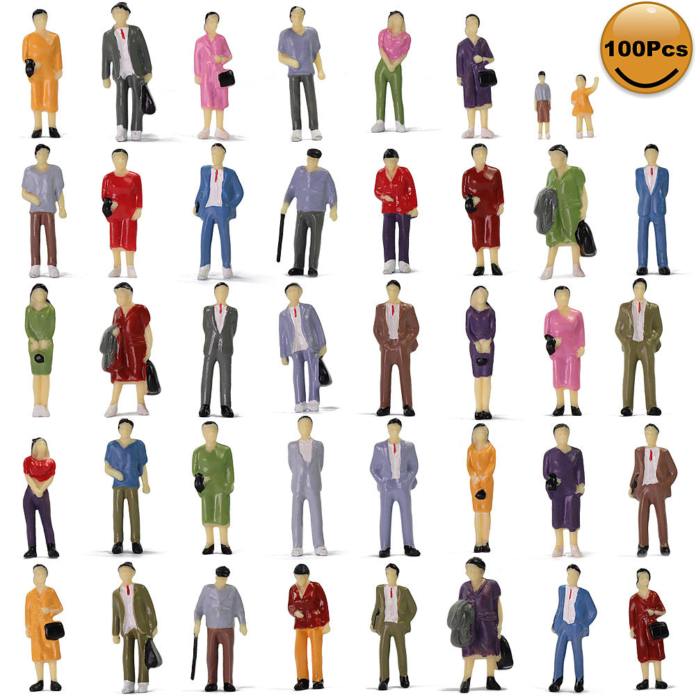 P4311 100pcs 1:43 O Scale Standing Painted Figures