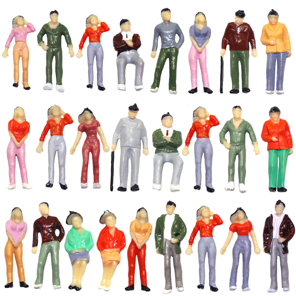 P43 25pcs O Scale 1:43 Painted Figures People