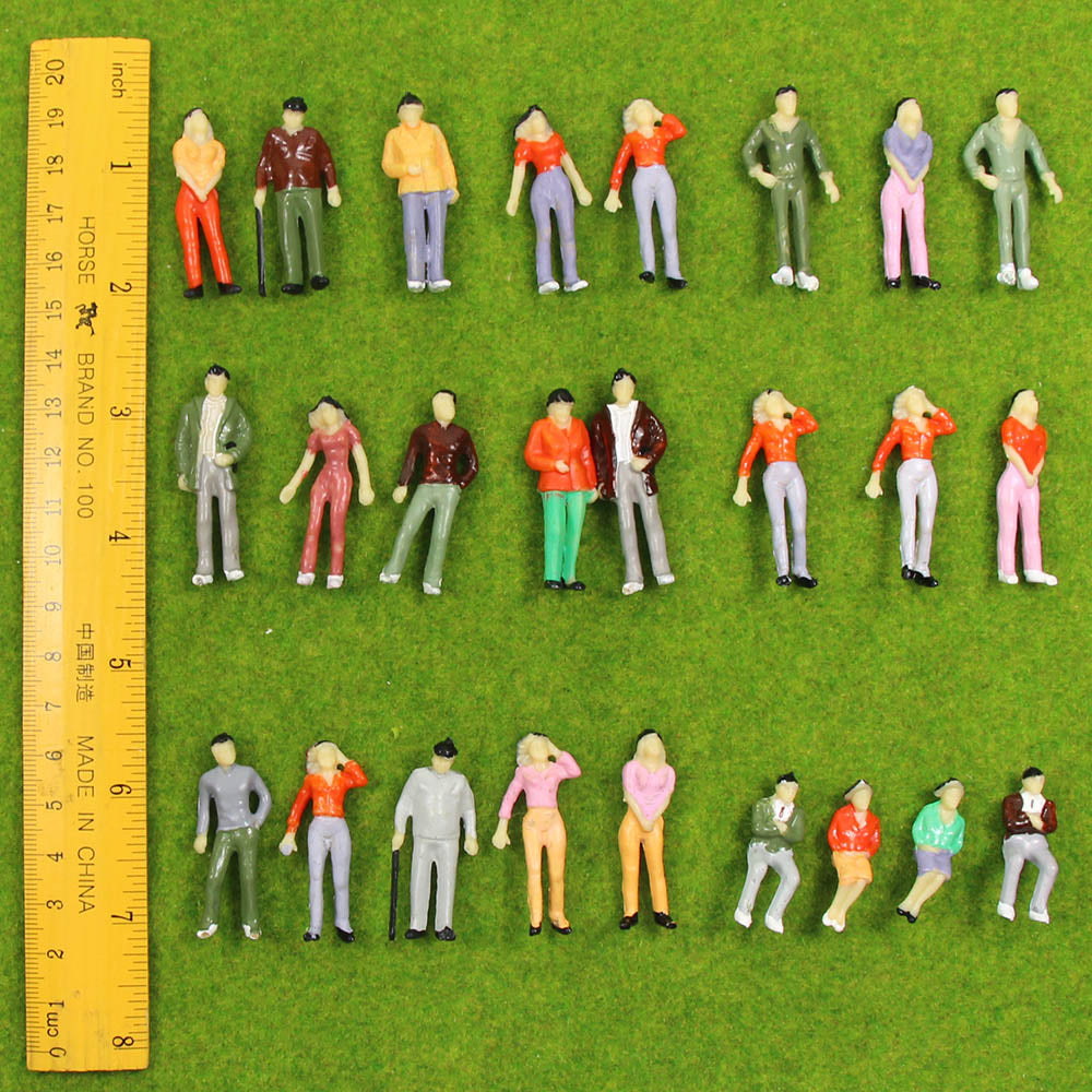 P43 25pcs O Scale 1:43 Painted Figures People