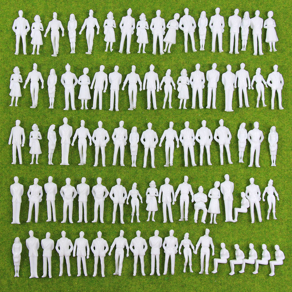 P50B 100pcs G Scale 1:50 Unpainted Figures White People Human