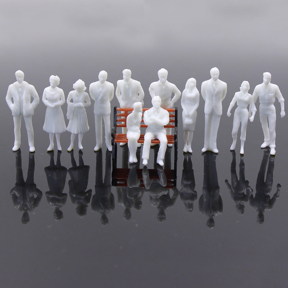 P50B 100pcs G Scale 1:50 Unpainted Figures White People Human