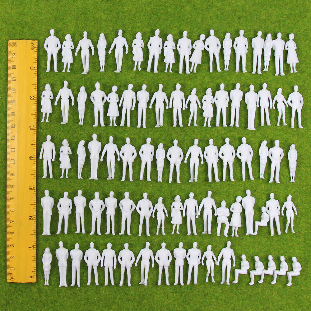 P50B 100pcs G Scale 1:50 Unpainted Figures White People Human