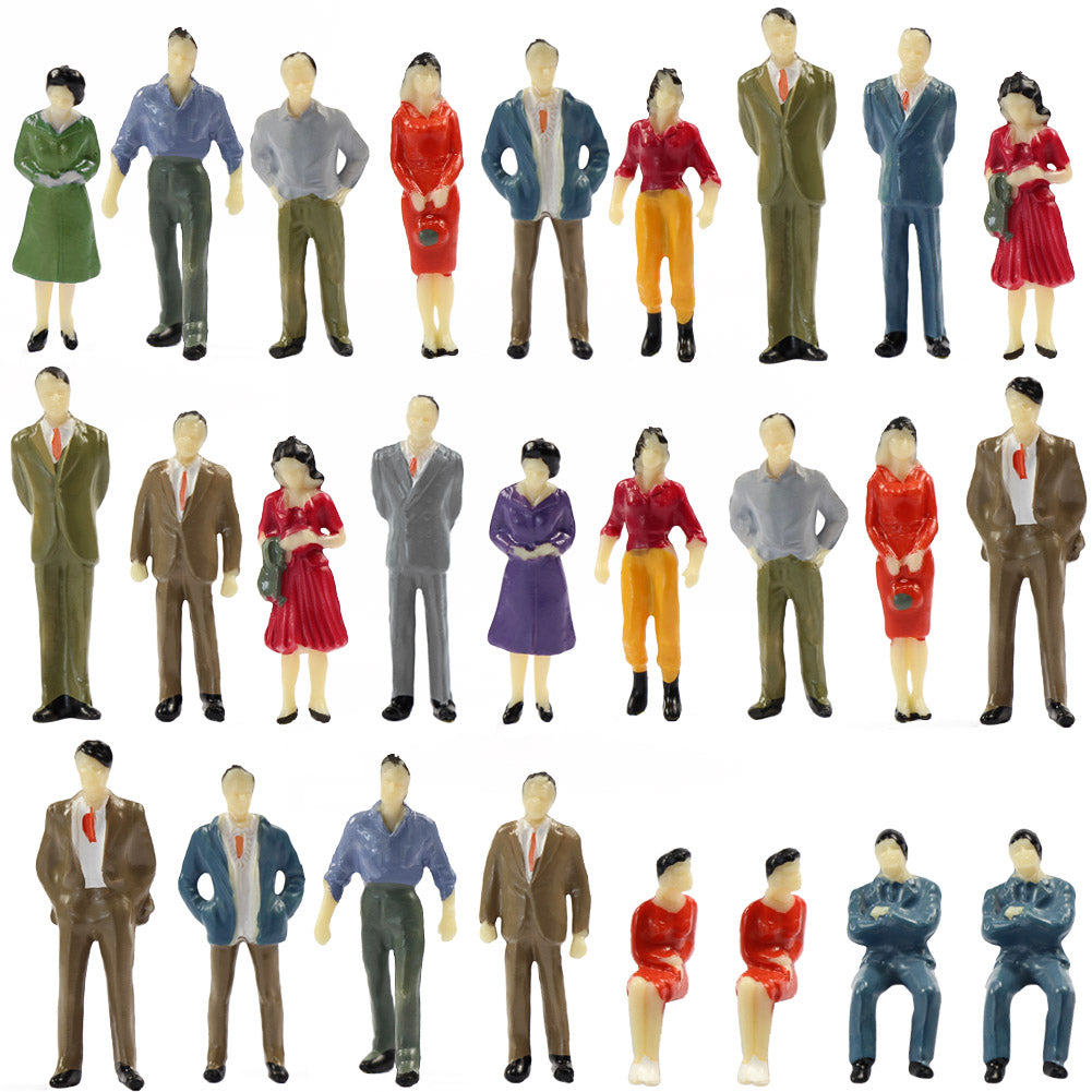 P50 50pcs O Scale 1:50 Sitting Standing Painted Figures People