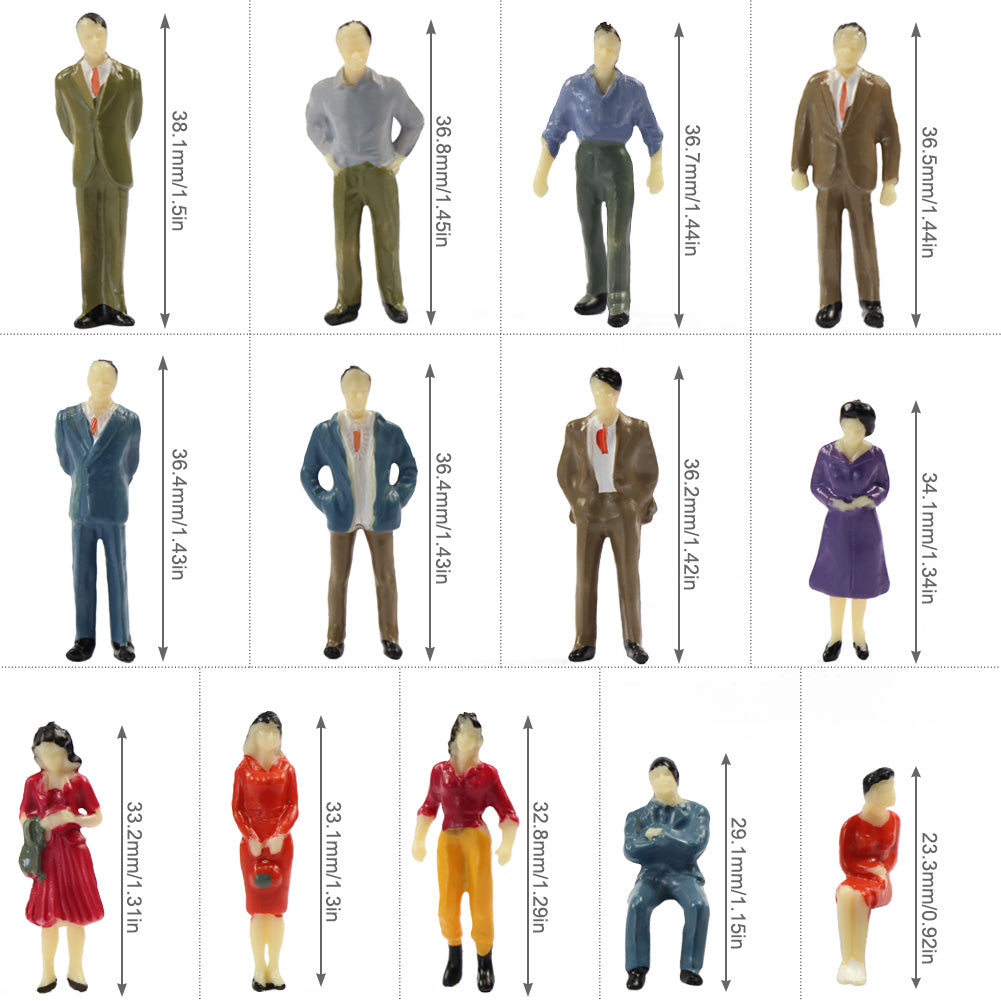 P50 50pcs O Scale 1:50 Sitting Standing Painted Figures People