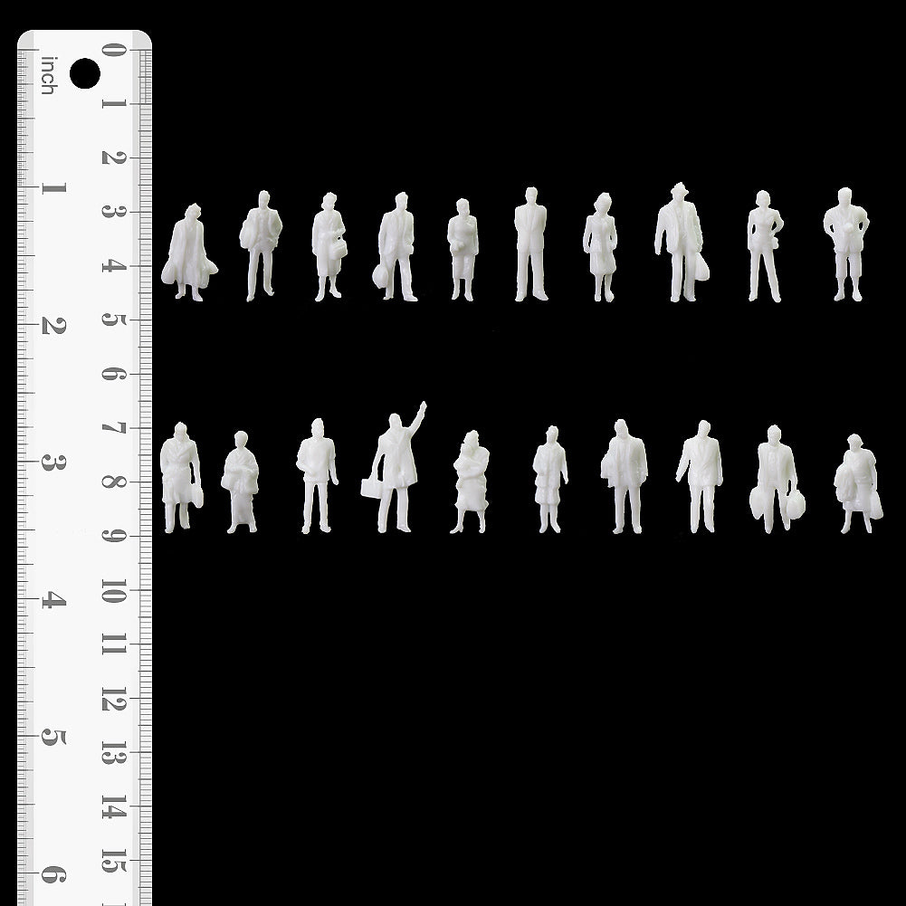 P8705B 100pcs HO Scale 1:87 Unainted White Standing Figures