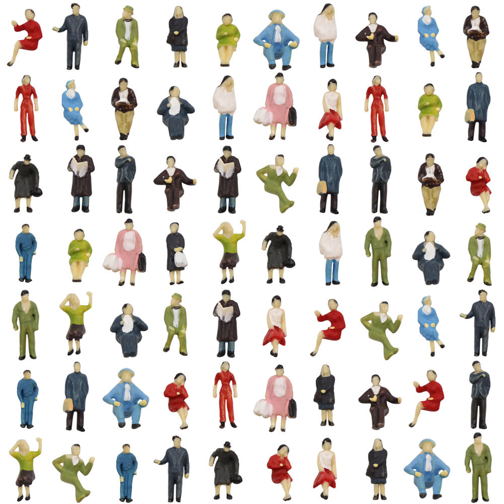 P8717 48pcs HO Scale 1:87 Sitting Standing People Figures