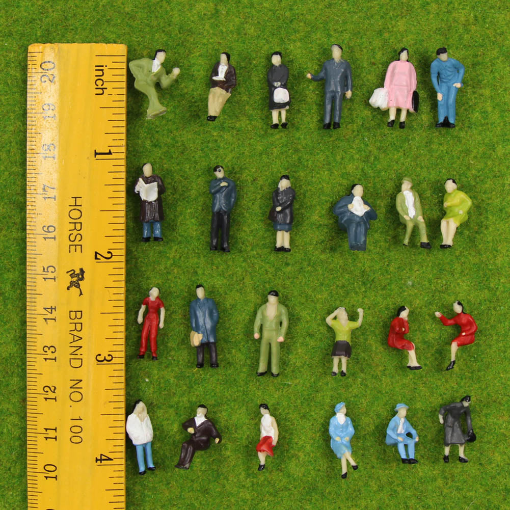 P8717 48pcs HO Scale 1:87 Sitting Standing People Figures
